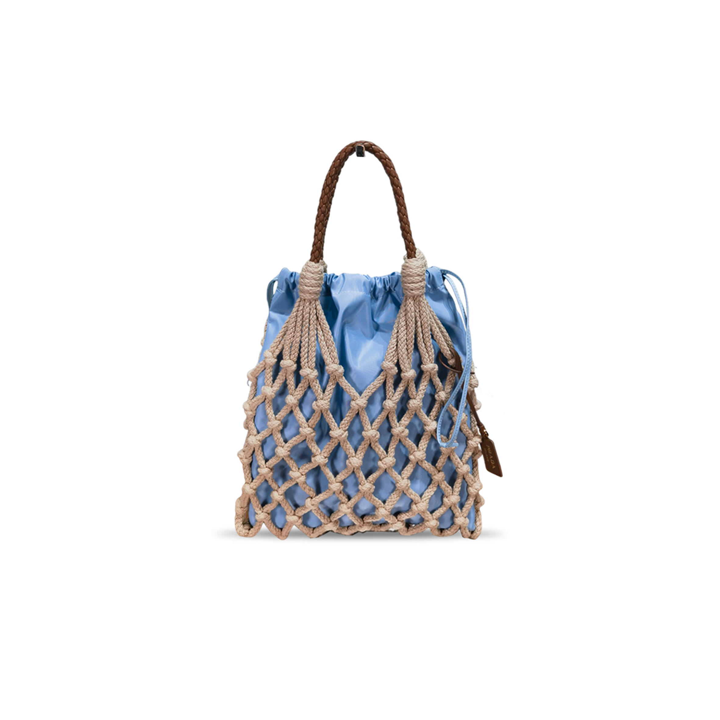 PRADA NOUÉ MEDIUM COTTON MACRAMÉ BAG 1BC111 (37*30cm)